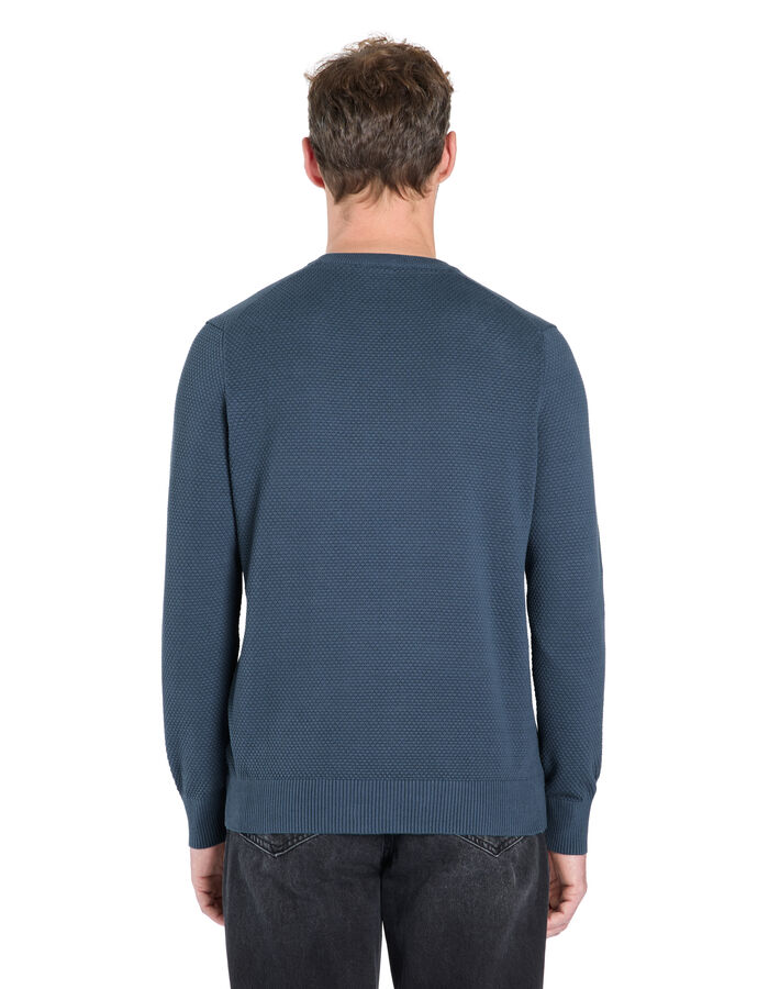 Celio Pull Col Rond 100% Coton - Marine