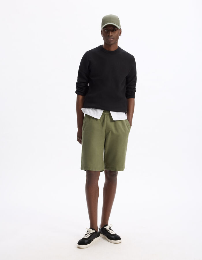 Celio Pull Col Rond 100% Coton - Noir