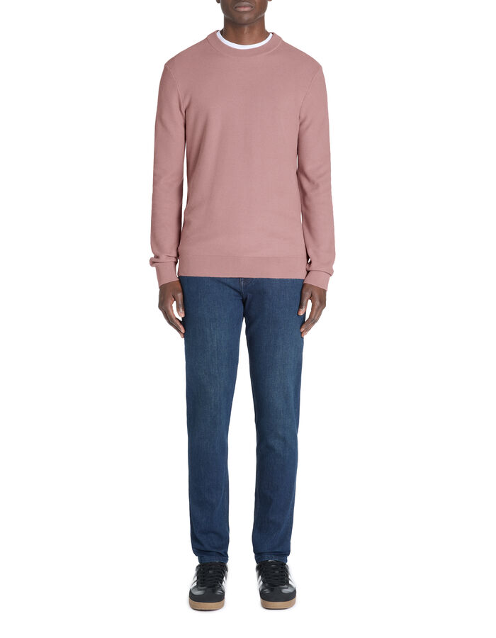 Celio Pull Col Rond 100% Coton - Vieux Rose