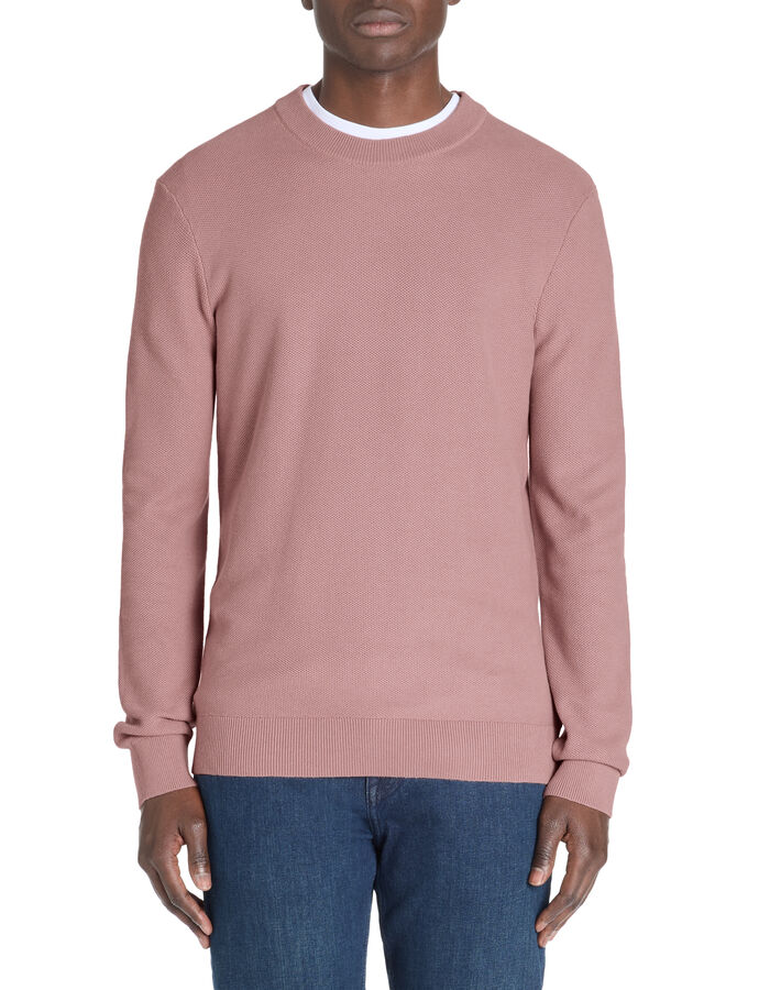 Celio Pull Col Rond 100% Coton - Vieux Rose
