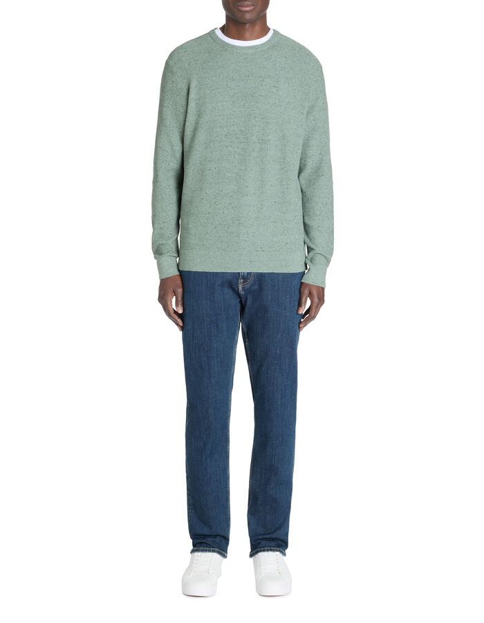 Celio Pull Col Rond Coton Mélangé - Vert