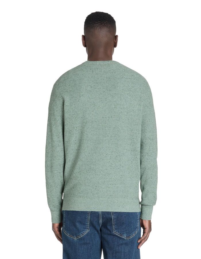 Celio Pull Col Rond Coton Mélangé - Vert