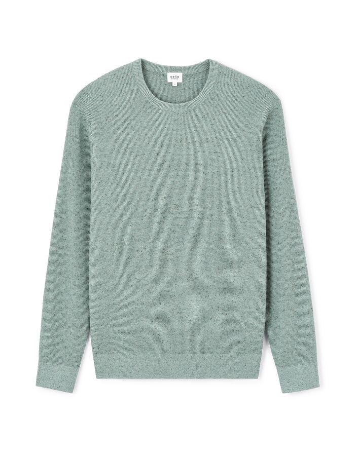 celio Pull col rond coton mélangé - vert