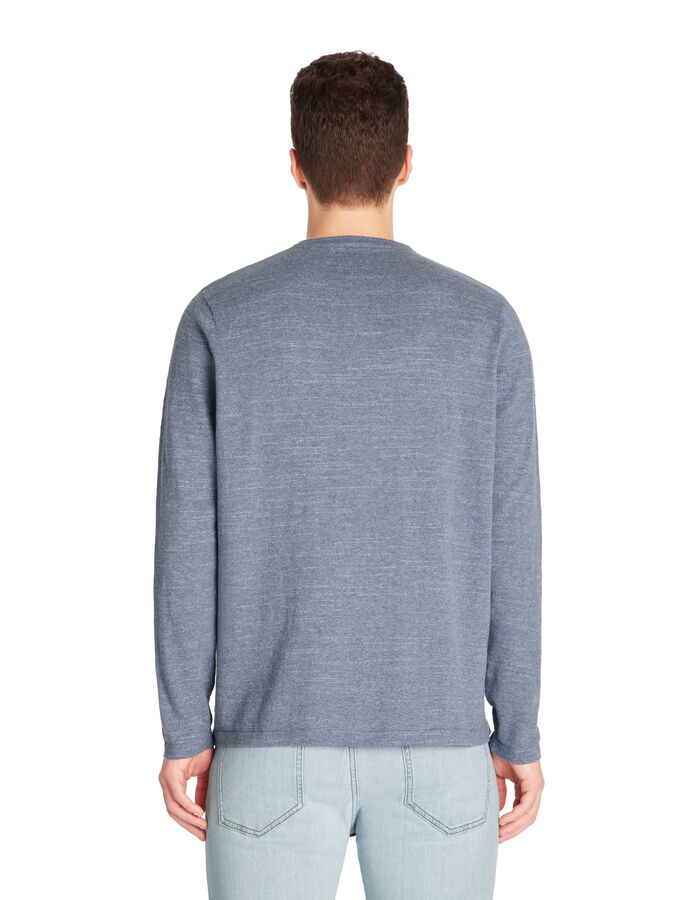 Celio Pull Col Tunisien 100% Coton - Bleu