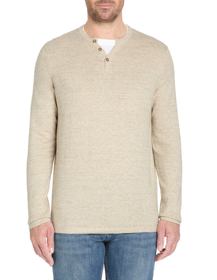 Celio Pull Col Tunisien Coton Mélangé - Beige
