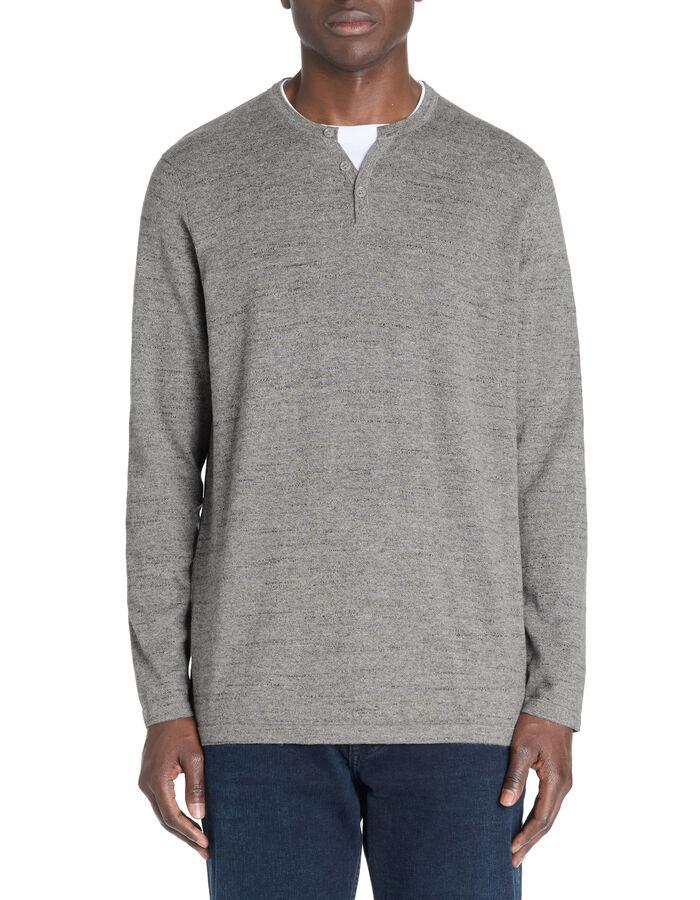 Celio Pull Col Tunisien Coton Mélangé - Gris Chine