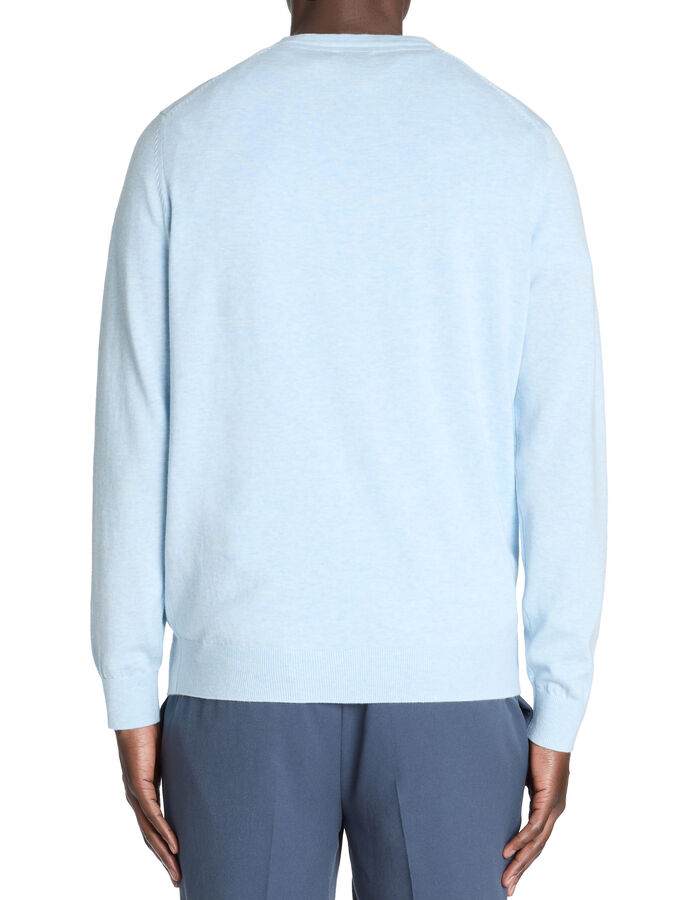 Celio Pull Col V 100% Coton - Bleu Clair