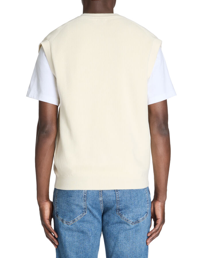 Celio Pull Col V 100% Coton - Ecru