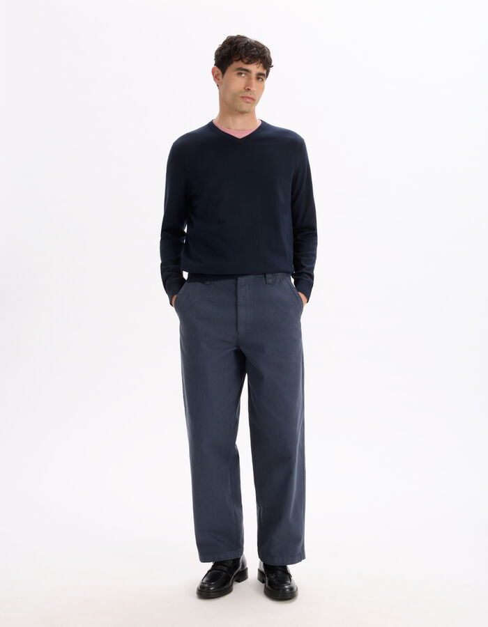 Celio Pull Col V 100% Coton - Marine