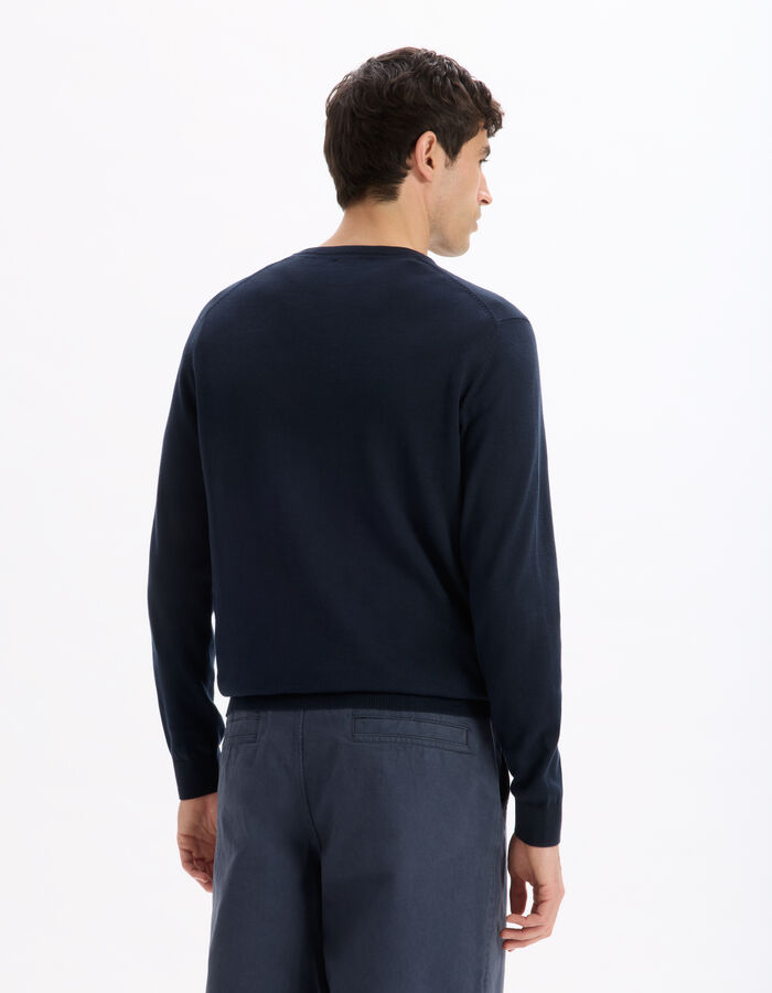 Celio Pull Col V 100% Coton - Marine