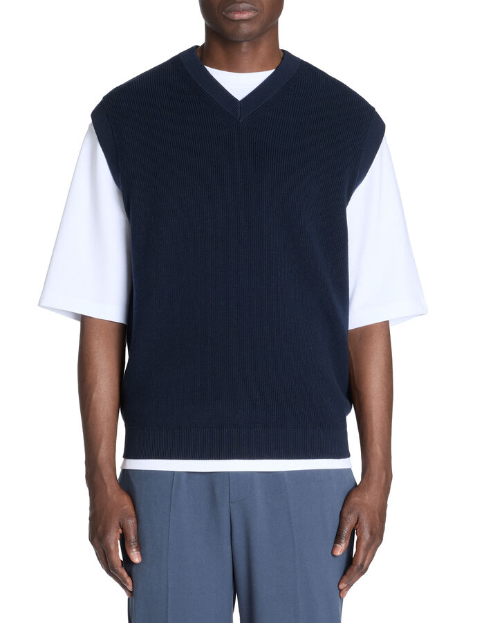 Celio Pull Col V 100% Coton - Marine