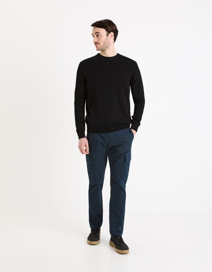 Celio Pull Col V 100% Coton - Noir