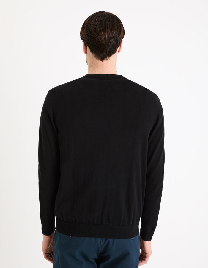 Celio Pull Col V 100% Coton - Noir