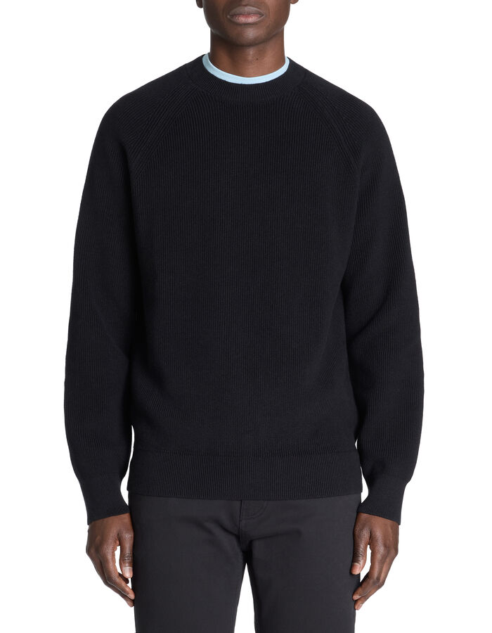 Celio Pull Regular Col Rond 100% Coton - Noir