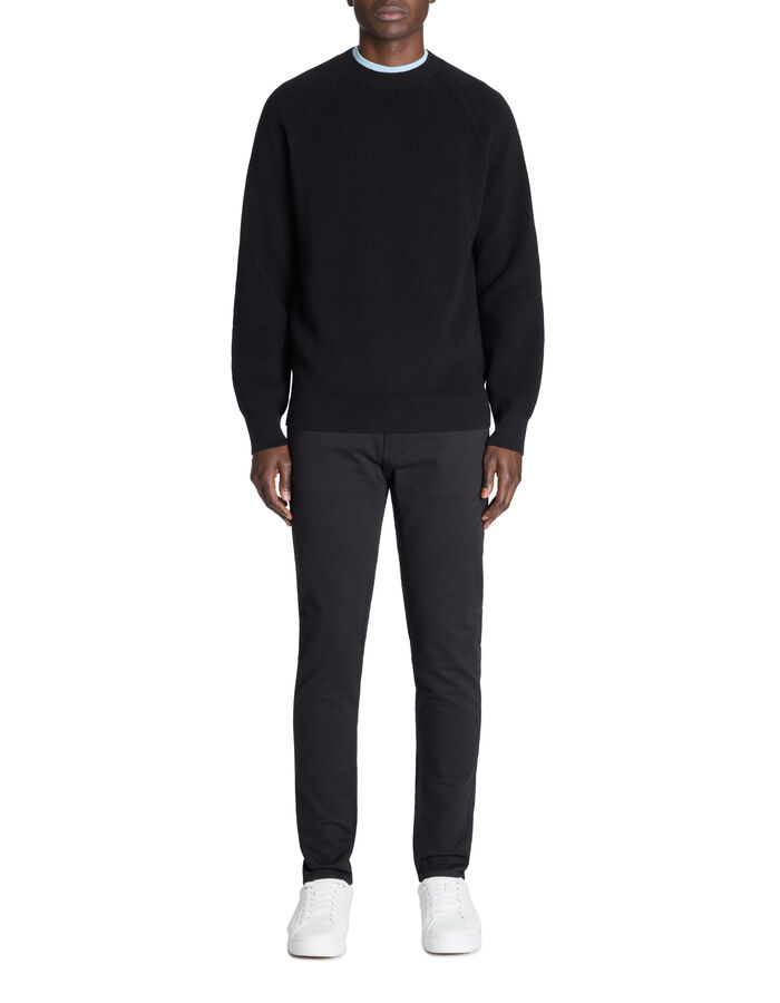 Celio Pull Regular Col Rond 100% Coton - Noir