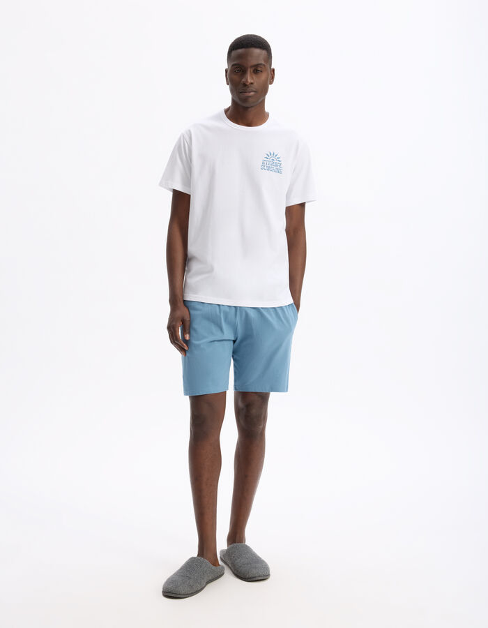 Celio Pyjama Long 100% Coton - Bleu