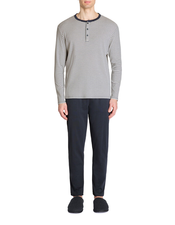 Celio Pyjama Long 100% Coton Stretch - Marine
