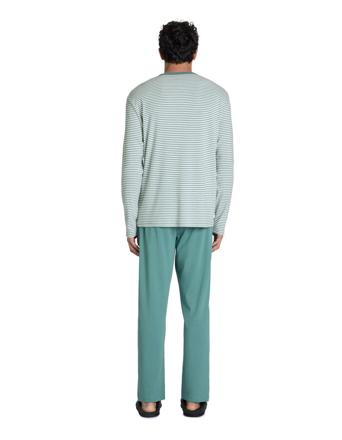 Celio Pyjama Long 100% Coton Stretch - Turquoise