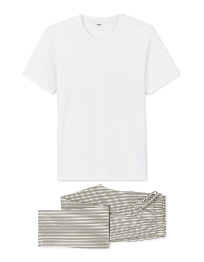 Celio Pyjama Long 100% Coton - Vert