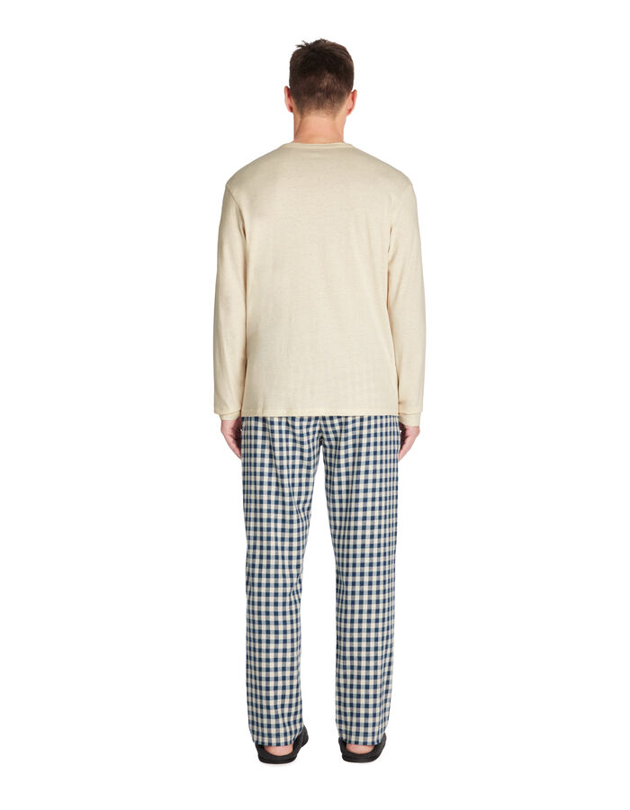 Celio Pyjama Pantalon En Coton - Beige