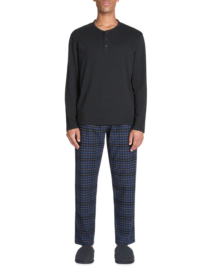 Celio Pyjama Pantalon En Coton - Noir