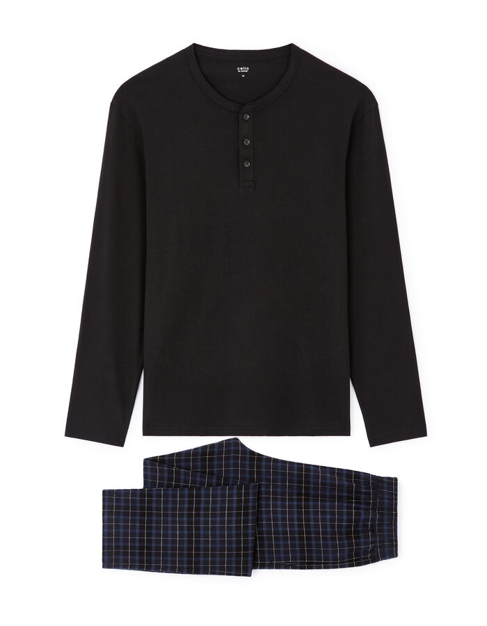 Celio Pyjama Pantalon En Coton - Noir