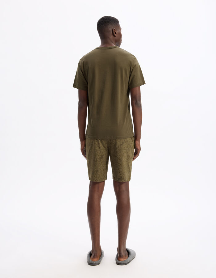 Celio Pyjama Short 100% Coton - Kaki Motifs Ananas