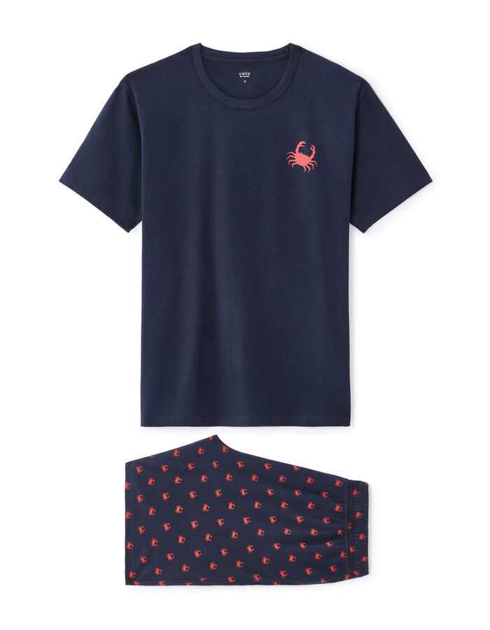 Celio Pyjama Short 100% Coton - Marine