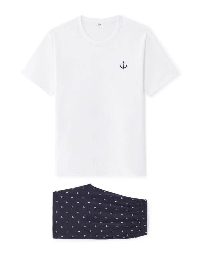 Celio Pyjama Short 100% Coton - Marine
