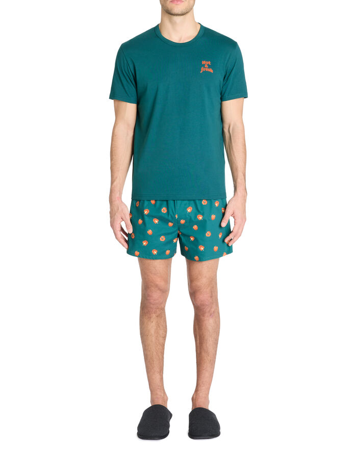 Celio Pyjama Short 100% Coton - Vert