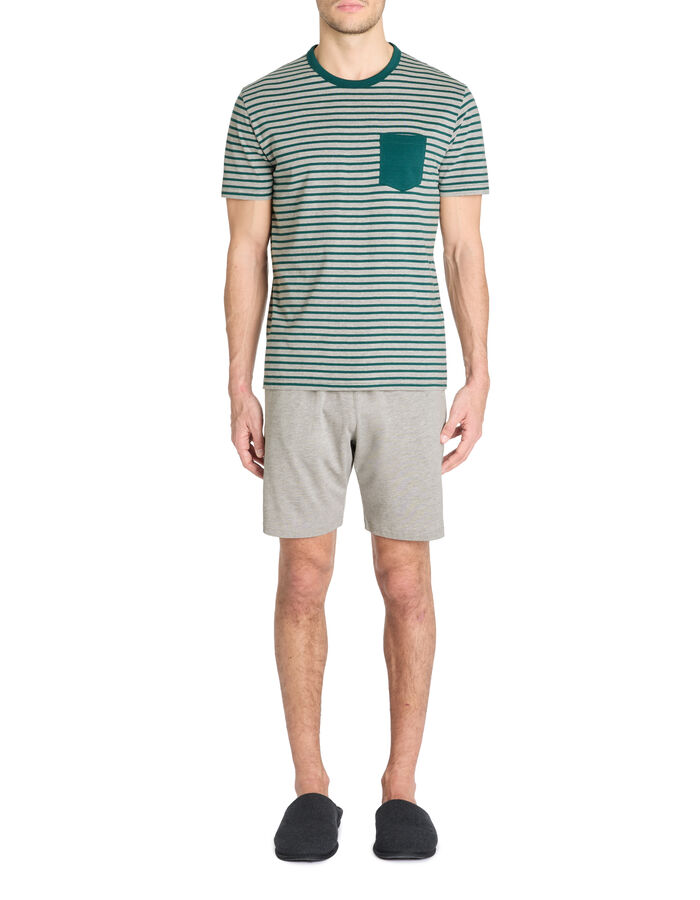 Celio Pyjama Short En Coton Mélangé - Vert