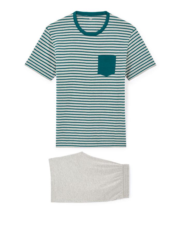 Celio Pyjama Short En Coton Mélangé - Vert