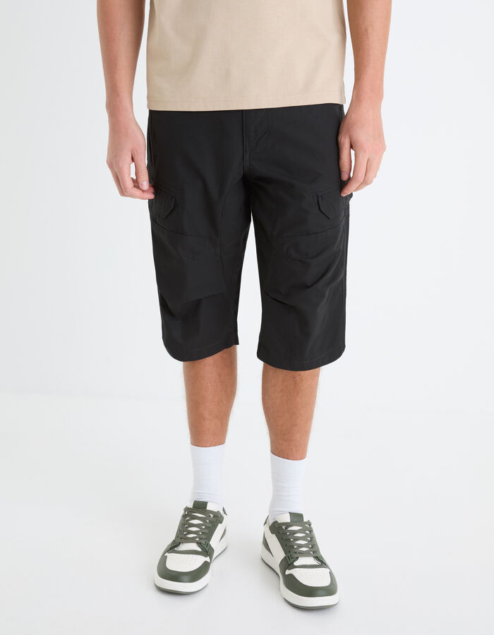 Celio Short Cargo En Coton - Noir