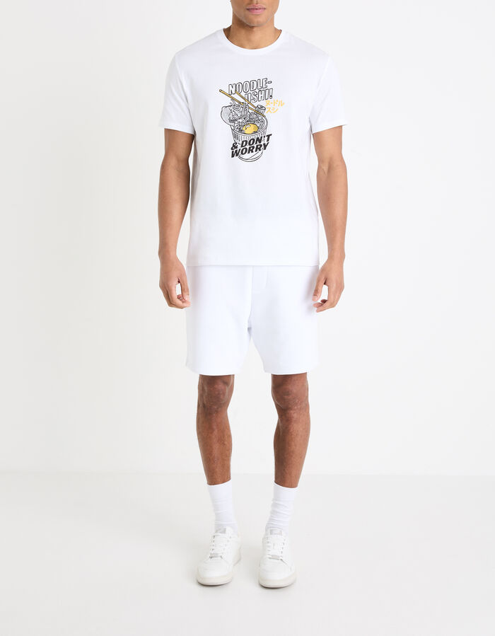 Celio Short En Molleton - Blanc