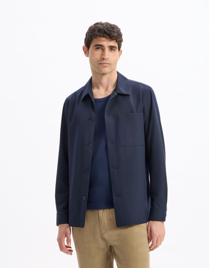 Celio Surchemise Stretch 1 Poche - Marine