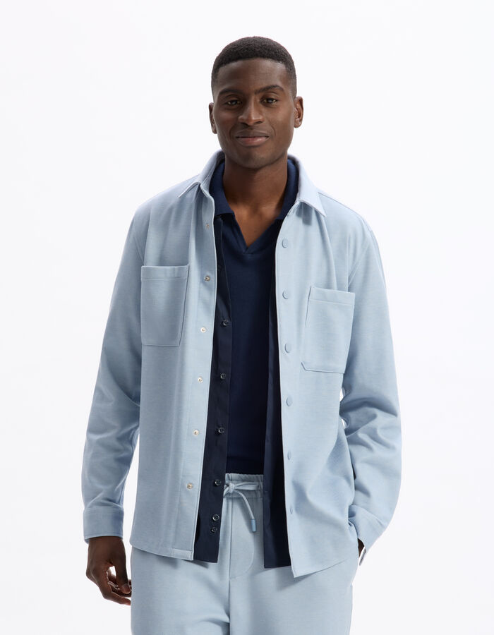 Celio Surchemise Texturée 2 Poches - Bleu Clair