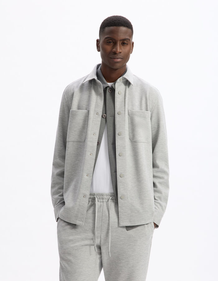 Celio Surchemise Texturée 2 Poches - Gris Clair