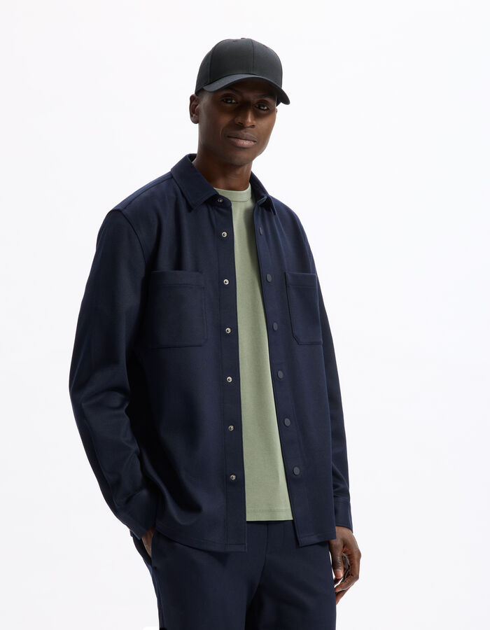 Celio Surchemise Texturée 2 Poches - Marine