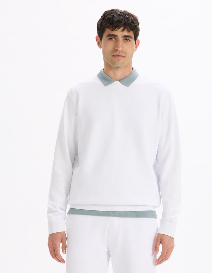 Celio Sweat Col Rond 100% Coton - Blanc
