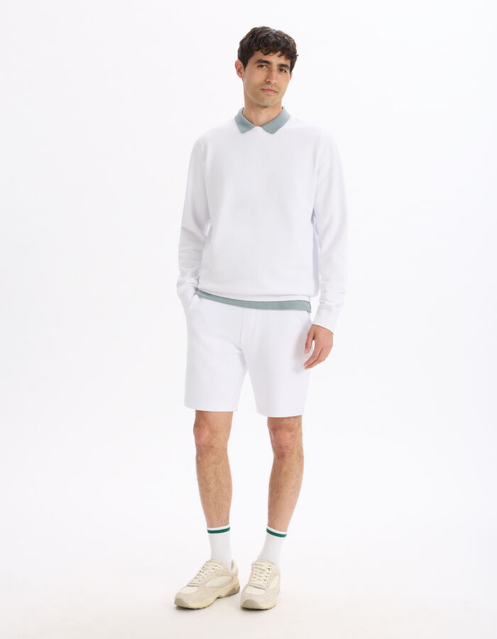 Celio Sweat Col Rond 100% Coton - Blanc