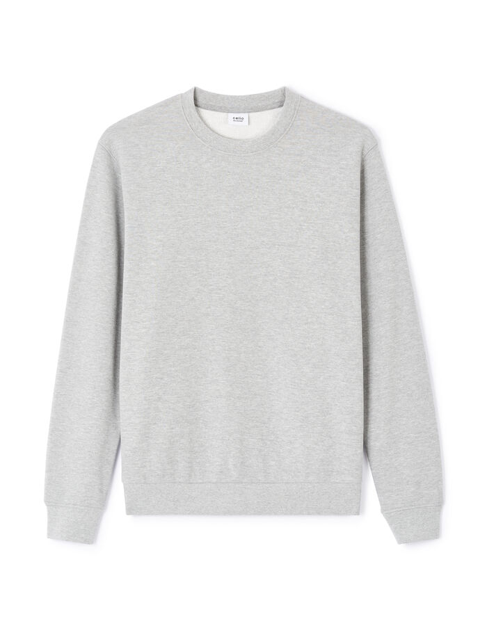 celio Sweat col rond 100% coton - gris