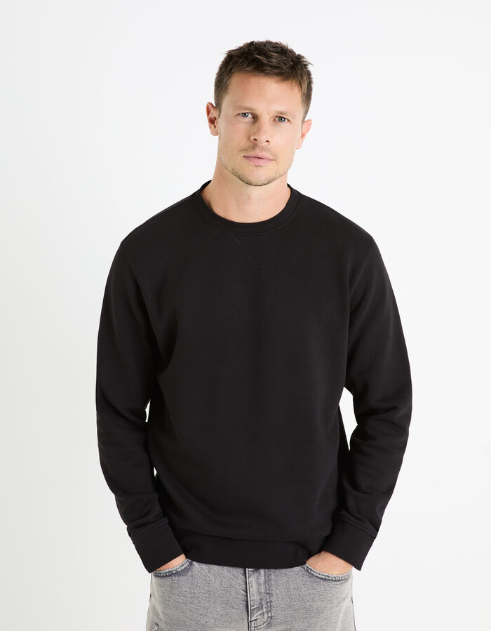 Celio Sweat Col Rond 100% Coton - Noir