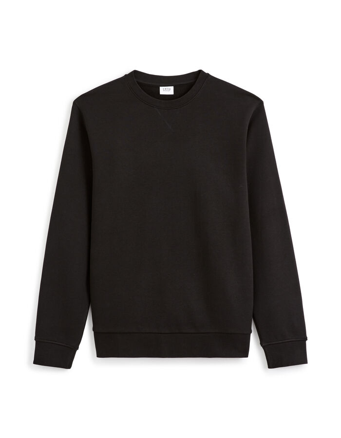 celio Sweat col rond 100% coton - noir