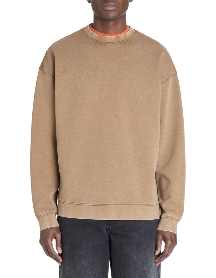 Celio Sweat Oversize Col Rond Coton Mélangé - Taupe