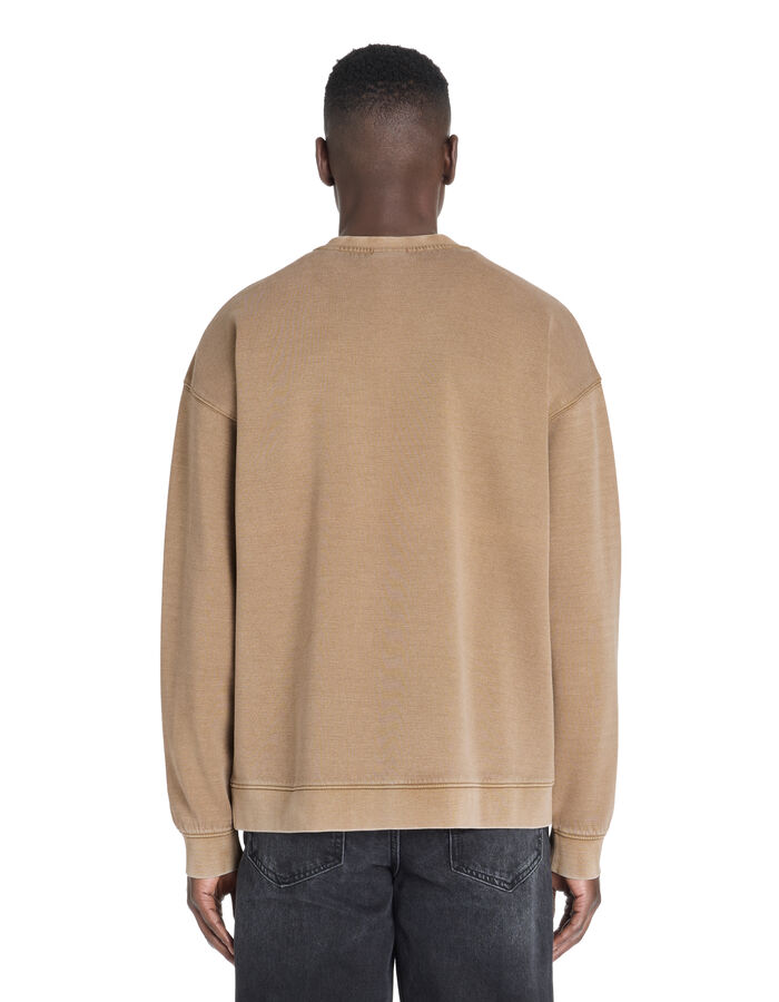 Celio Sweat Oversize Col Rond Coton Mélangé - Taupe