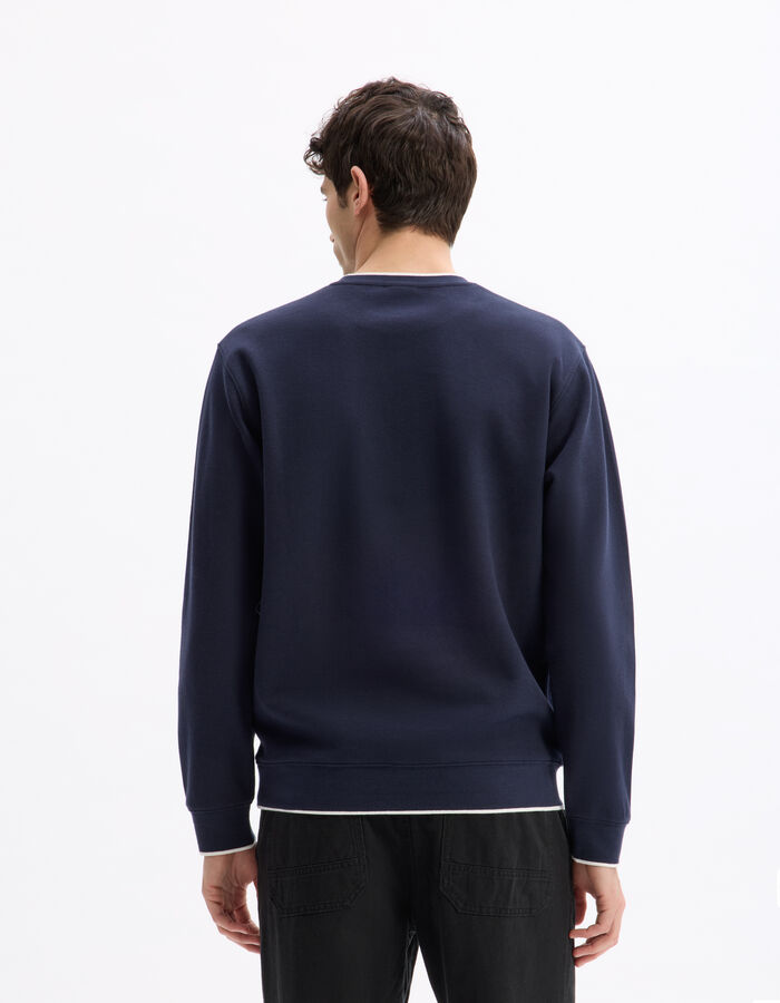 Celio Sweat Regular Col Rond Coton Mélangé - Marine