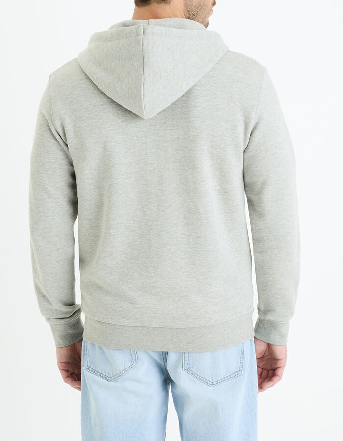 Celio Sweat Zippé à Capuche En Coton Mélangé - Gris