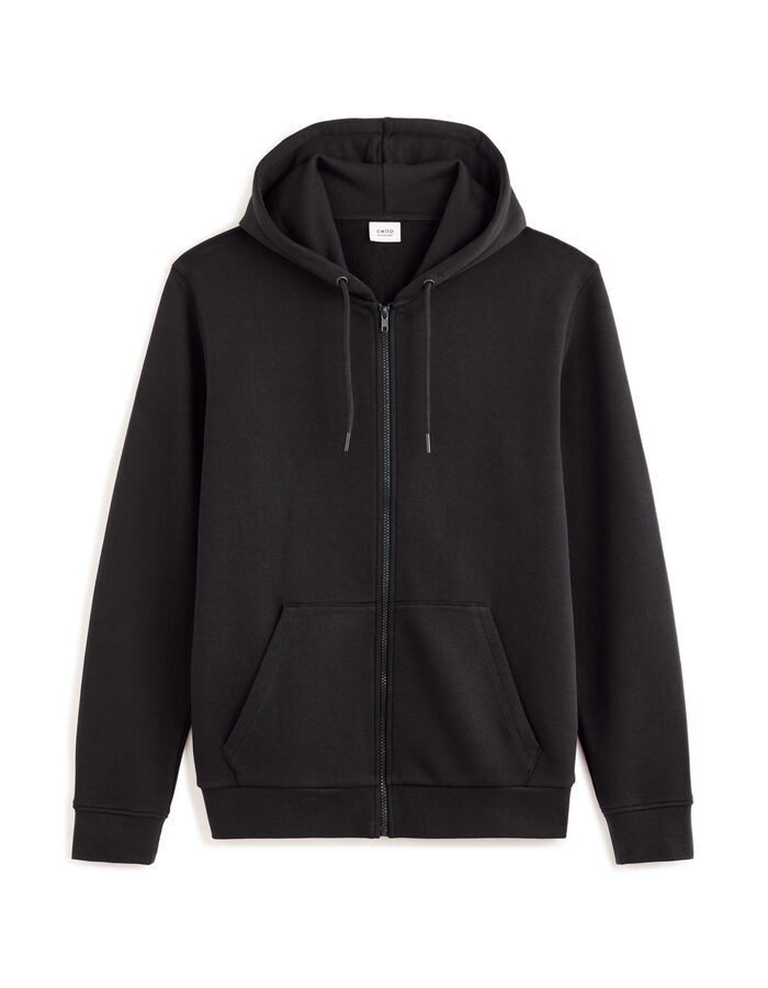 celio Sweat zippé à capuche en coton - noir