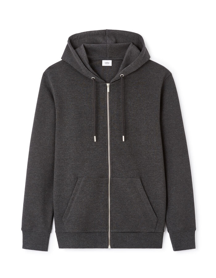 Celio Sweat Zippé à Capuche Regular - Anthracite
