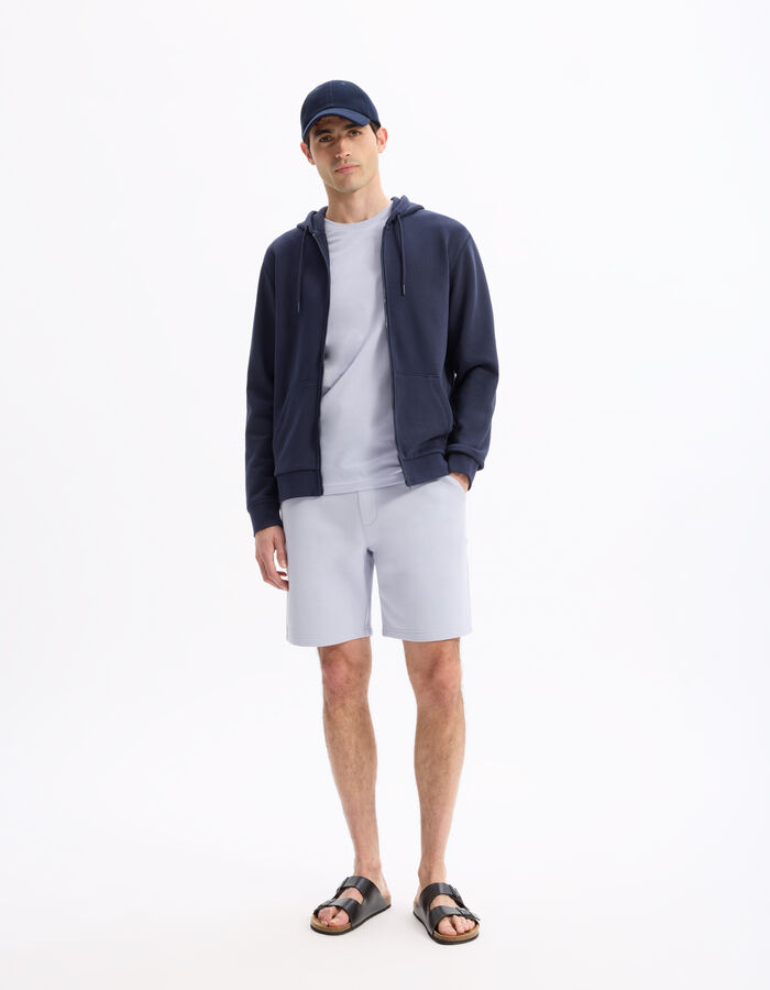 Celio Sweat Zippé Capuche Regular 100% Coton - Marine